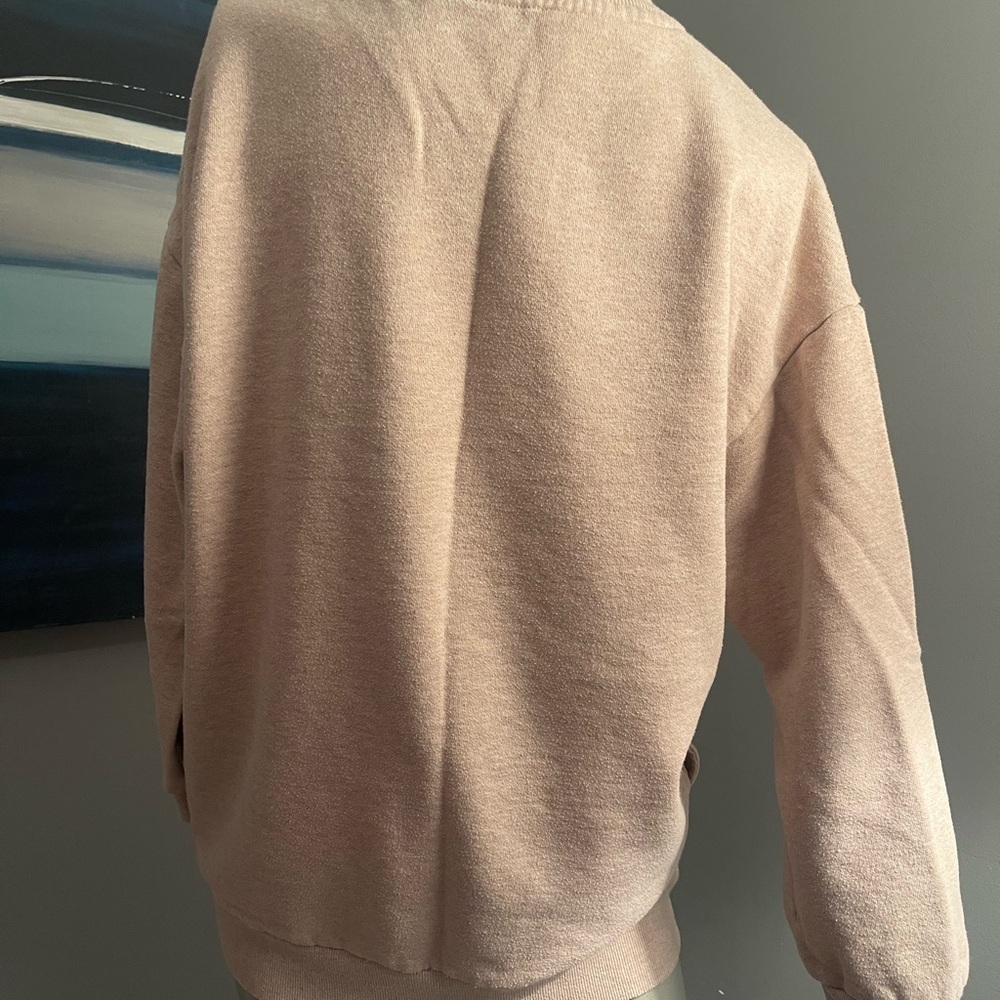Tommy Hilfiger Beige Oversized Crew Neck Long Sweatshirt Sz. Small - Picture 8 of 9